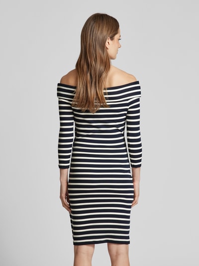 Lauren Ralph Lauren Knielanges Off-Shoulder-Kleid mit seitlicher Knopfleiste Dunkelblau 5