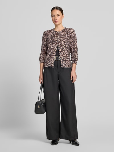 Christian Berg Woman Regular fit gebreid jack van elastische wolmix Camel - 1