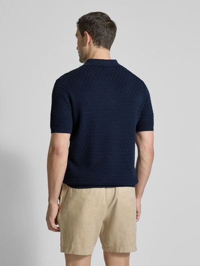 MCNEAL Regular fit poloshirt met structuurmotief Donkerblauw - 5