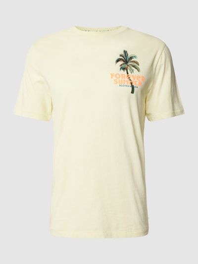 Scotch & Soda T-Shirt aus Bio-Baumwolle mit Motiv-Print Modell 'Endless summer' Hellgelb 1