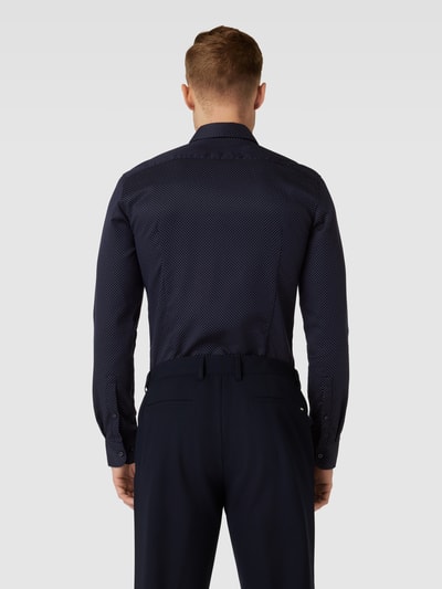 JAKE*S SUPER SLIM Koszula biznesowa o kroju super slim fit ze wzorem na całej powierzchni Granatowy 5