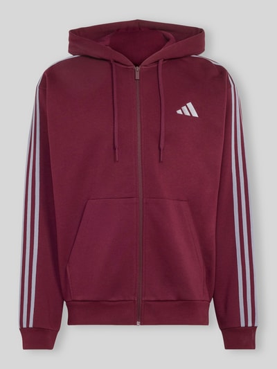 adidas Sportswear Regular Fit Kapuzenjacke aus Baumwoll-Mix mit 3-Streifen-Design Dunkelrot 2