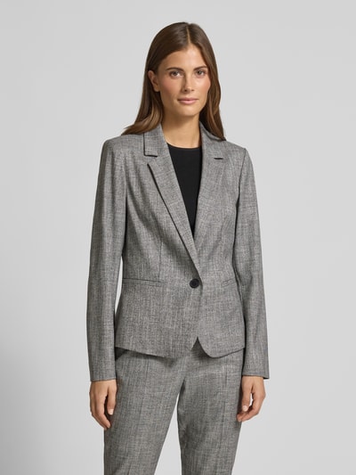 comma Slim fit blazer met reverskraag en paspelzakken Grafiet - 4