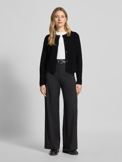 s.Oliver BLACK LABEL Kurtka z dzianiny o kroju regular fit z mieszanki bawełny Czarny 1