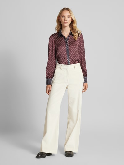 Weekend Max Mara Straight fit corduroy broek van zuiver katoen met steekzakken opzij, model 'TANIA' Ecru - 1