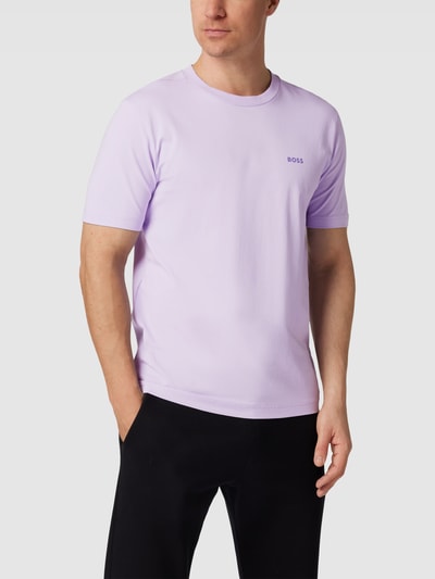 BOSS Green T-shirt z nadrukiem z logo Jasnofioletowy 4