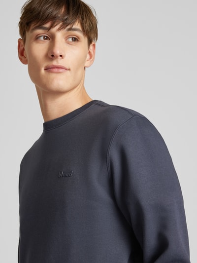 Blend Sweatshirt mit gerippten Abschlüssen Modell 'Downton' Marine 3