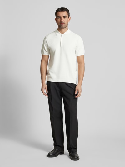 Cinque Regular Fit Poloshirt mit Strukturmuster Modell 'FLAVI' Offwhite 1