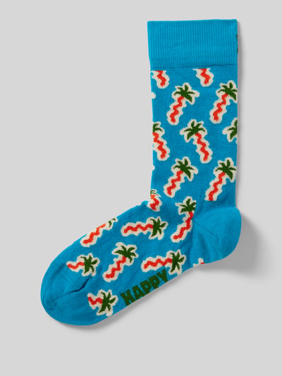 Happy Socks Socken mit Stretch-Anteil Modell 'Happy Palm' Tuerkis 1