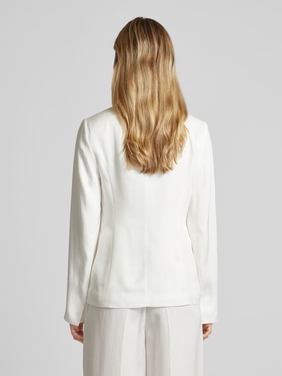 comma Blazer van een mix van viscose en linnen in effen design Offwhite - 5