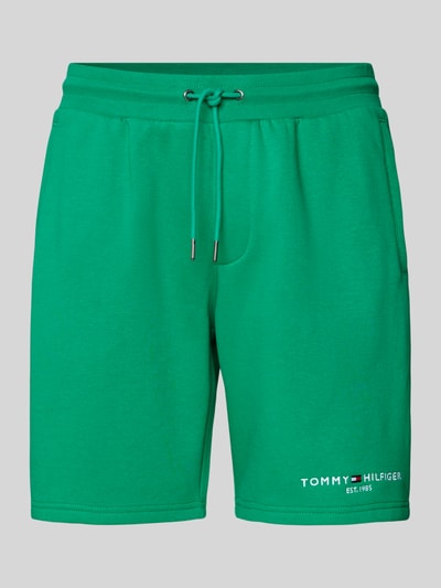 Tommy Hilfiger Regular fit sweatshorts met labelstitching Lichtgroen - 2