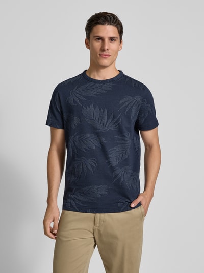 Lerros T-Shirt mit Strukturmuster Dunkelblau 4