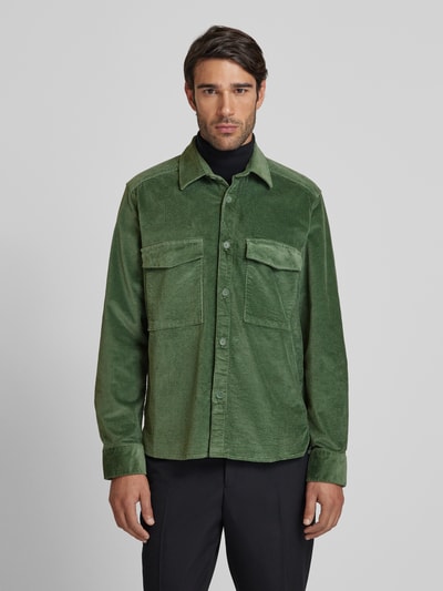 Drykorn Slim fit overhemdjack met structuurmotief, model 'Gunray' Groen - 4