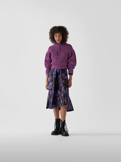 ROTATE Cropped Pullover mit Puffärmeln Mauve 1