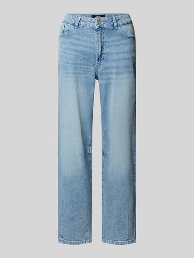 Produktfoto, Barrel Fit Jeans mit Eingrifftaschen von Zero im hellblauen Used-Look, aus Baumwoll-Elasthan-Mix, gerade geschnitten
