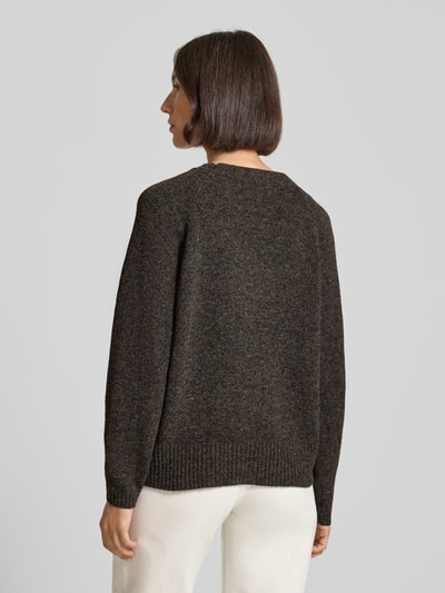 Vero Moda Comfort fit gebreid jack met V-hals, model 'BOOM' Middengrijs gemêleerd - 5