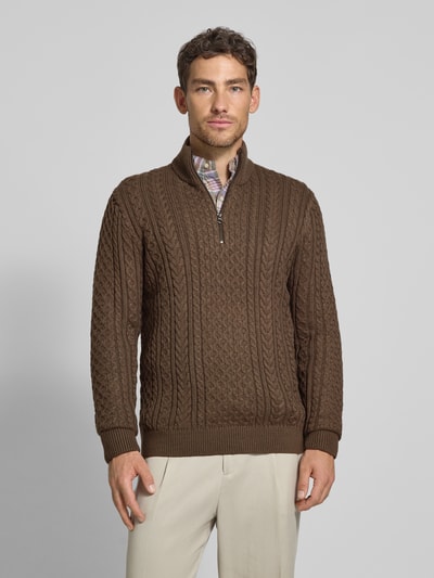 Jack & Jones Premium Gebreide pullover met ribboorden, model 'BLUSEAN' Olijfgroen - 4