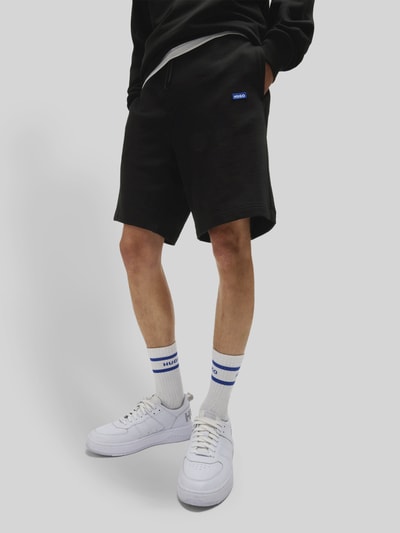 HUGO Blue Regular Fit Sweatshorts aus reiner Baumwolle Modell 'NASENSIO' Black 3
