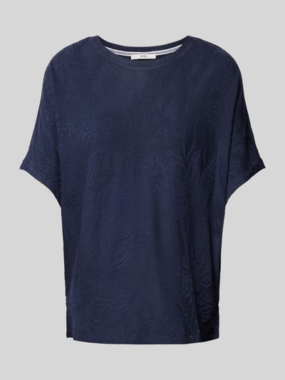 Brax T-shirt z kwiatowym wzorem Granatowy 2
