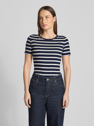 Tom Tailor Denim Slim Fit T-Shirt aus Baumwoll-Mix Dunkelblau Melange 4