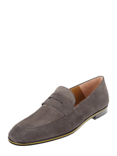 BOSS Pennyloafer aus Veloursleder Dunkelgrau 1