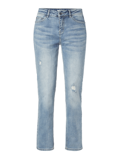 Jake*s Casual Girlfriend Jeans im Destroyed Look Hellblau Melange 1