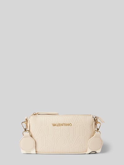 VALENTINO BAGS Crossbody Bag mit Allover-Label-Prägung Modell 'PANSY' Ecru 1