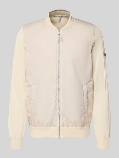Produktfoto, Collegejacke mit Zweiwege-Reißverschluss van MAERZ Muenchen in beige, regular fit, katoen, steekzakken, staande kraag