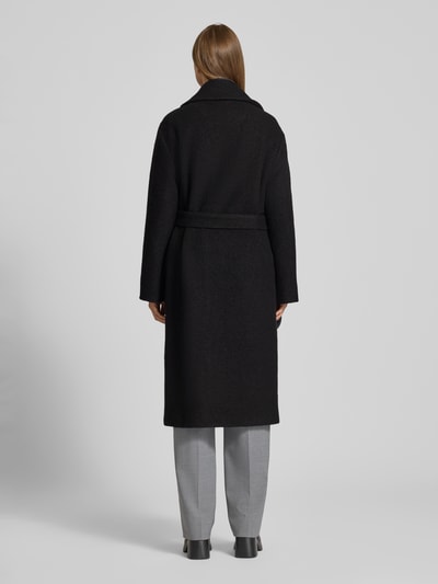 Fuchs Schmitt Płaszcz w kołnierzem z połami i detalem szalowym  Czarny 5