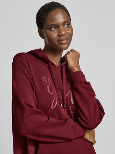 Soyaconcept Sukienka z dzianiny dresowej i kieszenią kangurką model ‘BANU’ Bordowy 3