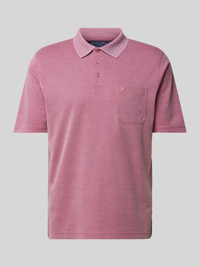 Christian Berg Men Regular fit poloshirt met borstzak Rosé - 2