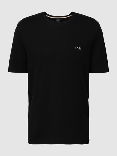 BOSS T-shirt z wyhaftowanym logo Czarny 2