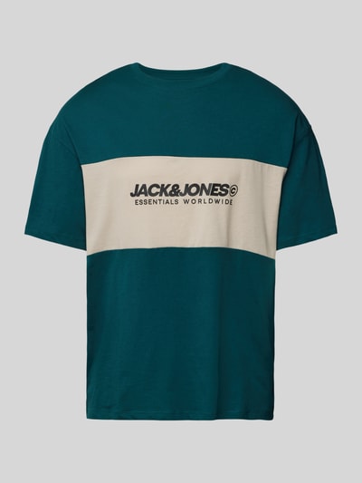 Jack & Jones T-shirt met labelprint, model 'LEGACY' Petrol - 2