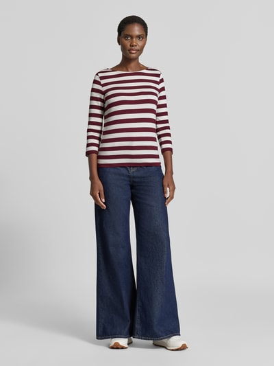 MORE & MORE 3/4-Shirt mit U-Boot-Ausschnitt Bordeaux 1