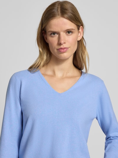 PIECES Regular fit pullover met V-hals, model 'BREE' Lavendel gemêleerd - 3