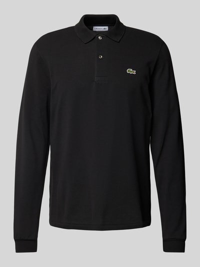 Lacoste Classic fit poloshirt in design met lange mouwen Zwart - 2