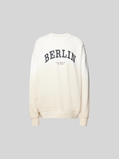 Lala Berlin Oversized Sweatshirt mit Statement-Print Ecru 1