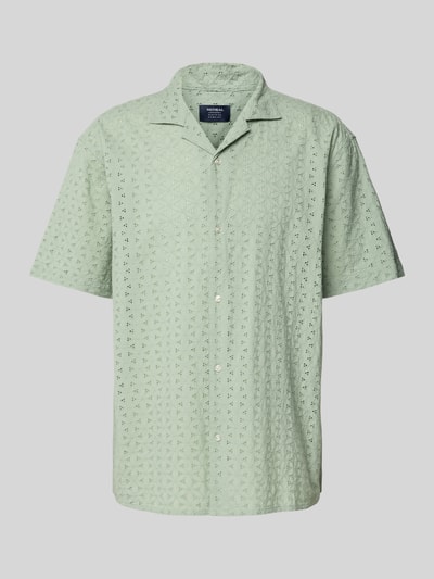 MCNEAL Koszula casualowa o kroju regular fit z haftem angielskim Limonkowy 2