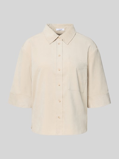 OPUS Relaxed fit overhemdblouse met borstzak, model 'Faisa' Zand - 2