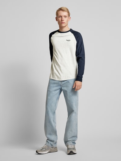 Superdry Longsleeve mit Label-Stitching Hellgrau 1