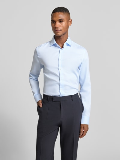 SEIDENSTICKER Slim fit zakelijk overhemd van katoen met kentkraag Bleu - 4