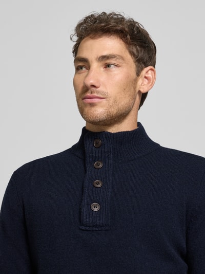 Barbour Regular fit schipperstrui van zuivere wol Marineblauw - 3