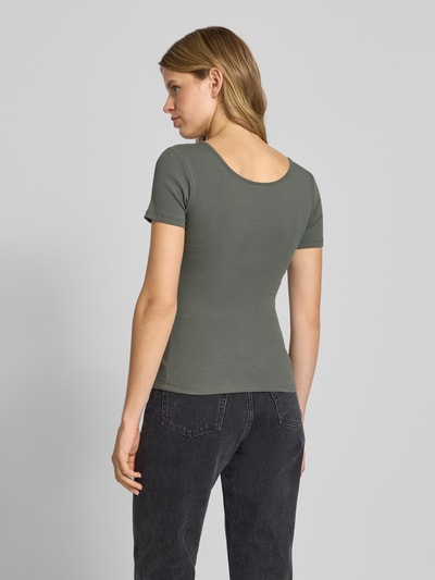 Pieces T-shirt o kroju slim fit z mieszanki bawełny model ‘KITTE’ Trzcinowy 5