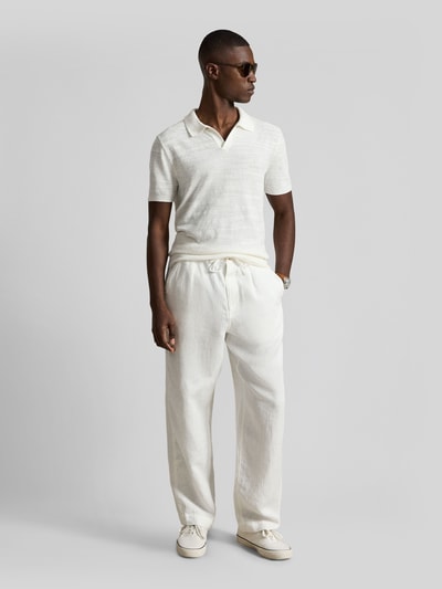 Polo Ralph Lauren Koszulka polo z mieszanki bawełny i lnu, krój regular fit Biały 1