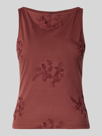 Produktfoto, Regular Fit Top mit Baumwoll-Anteil Modell 'VIVIAN' von Vero Moda, kolor jednolity, krój regular fit, haft, tkanina jersey