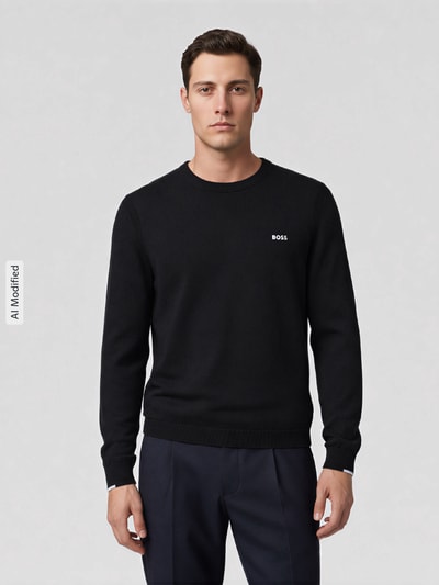 BOSS Green Regular Fit Pullover aus reiner Baumwolle Modell 'KN_Ever-X' Black 4