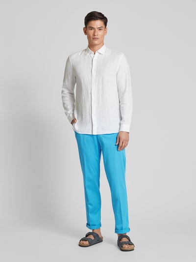 Hiltl Slim Fit Hose mit Bügelfalten Modell 'PEAKER' Aqua 1