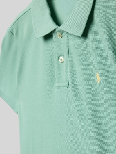Produktfoto, Regular Fit Poloshirt aus reiner Baumwolle von Polo Ralph Lauren Kids in Uni-Optik mit Logo-Stitching, Polokragen, Piquéstruktur