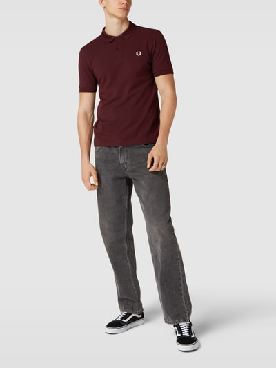 Fred Perry Poloshirt mit Label-Stitching Modell 'PLAIN' Bordeaux Rot 1