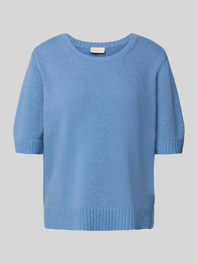 Milano Italy Relaxed Fit Strickpullover aus Woll-Mix mit Kaschmir-Anteil Bleu 2